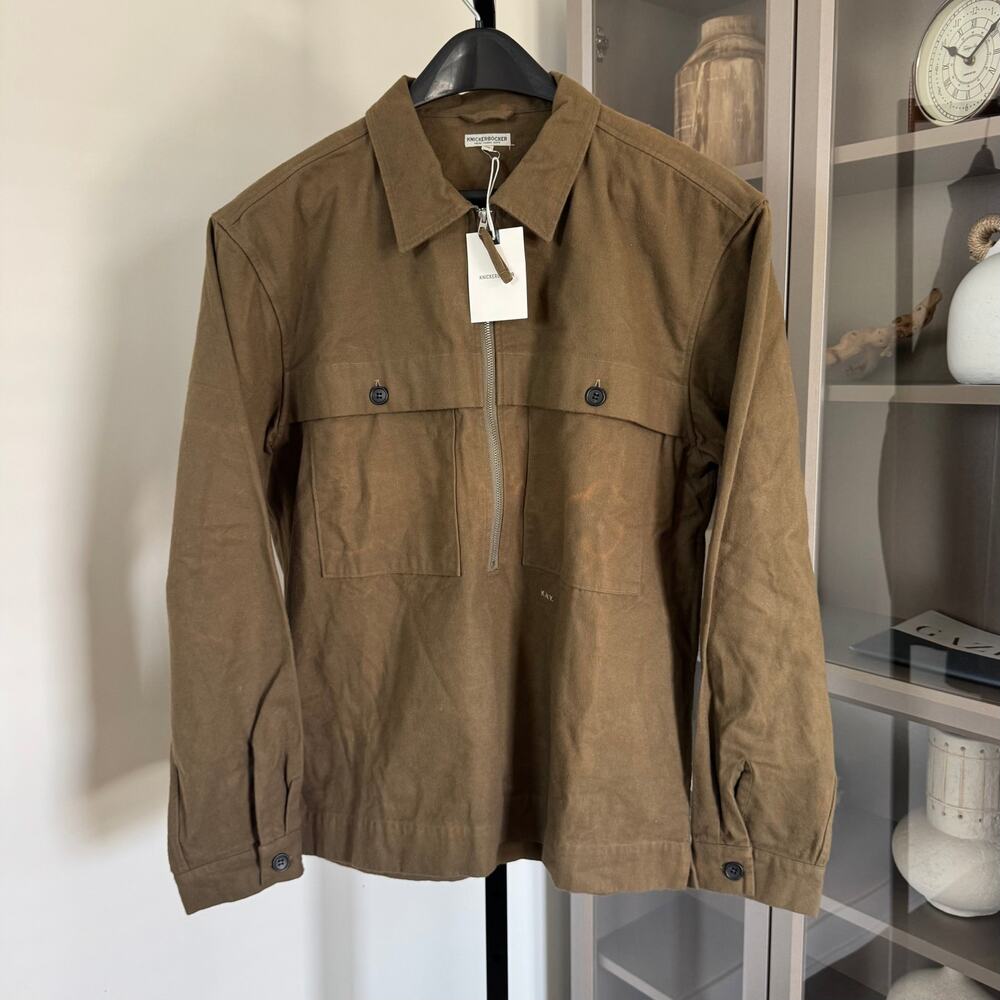 Knickerbocker Patch Pocket Half Zip Olive Pullover XL NEW Military Cotton Jacket